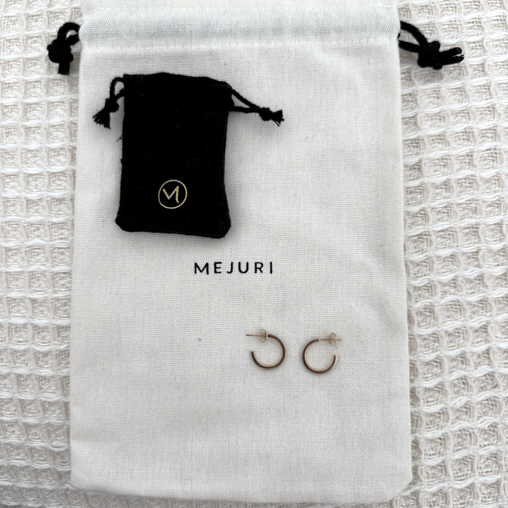 Mejuri Pave Diamond Hoops 14K Gold